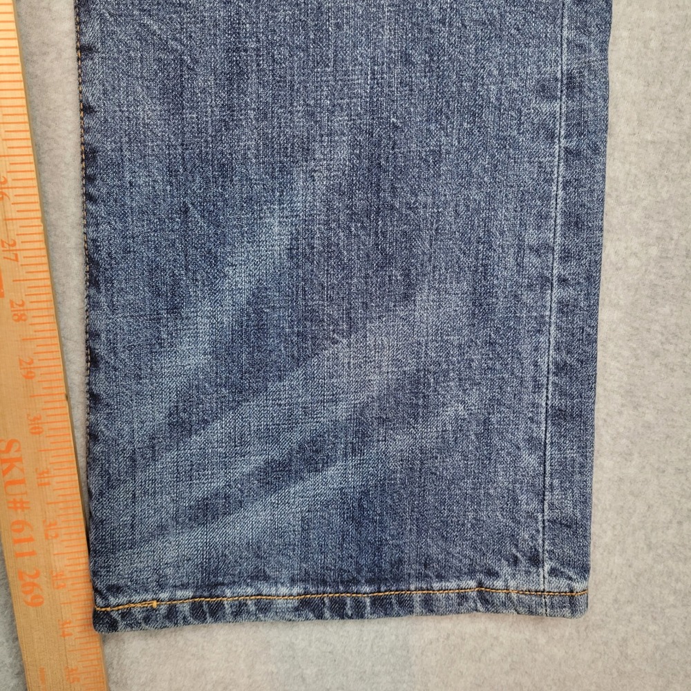 Seven7 Regular Bootcut Jeans Womens 32 Blue Denim Mid Rise Stretch Whisker - Picture 2 of 9